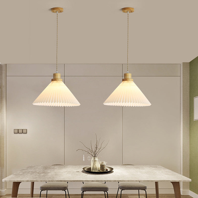 Luvithos | Architectural Cluster Plissé Pleated Timber Pendant Light
