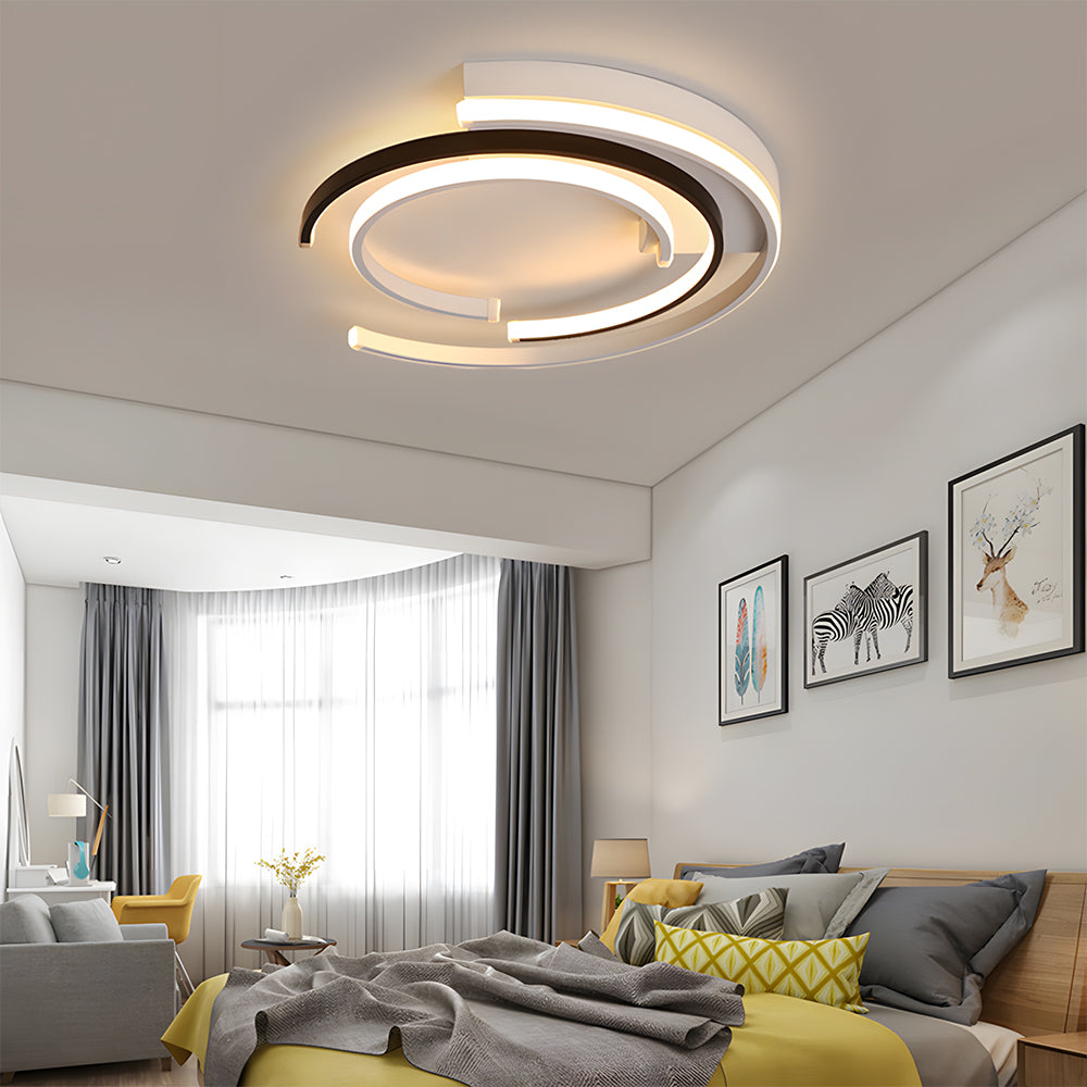 Eclipse | Modern Overlapping Ring Flush Mount Ceiling Light
