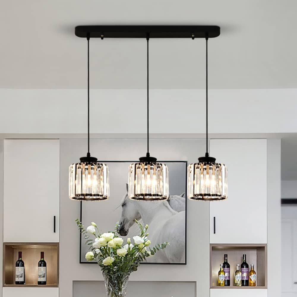 Cubica | Contemporary Multi-Light Metal And Crystal Prism Pendant Light
