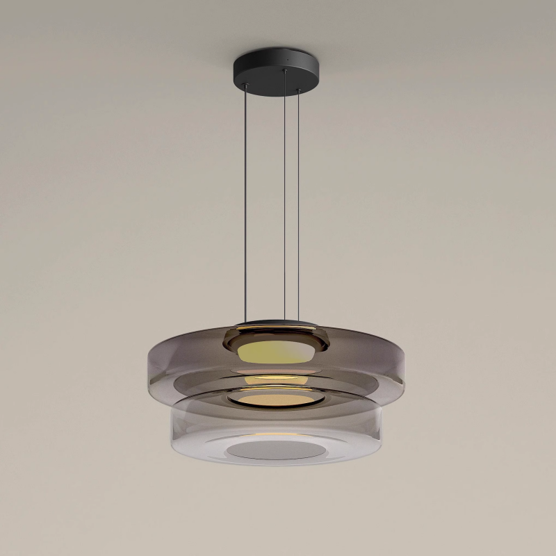 Ambera | Sleek Translucent Tiered Glass Pendant Lamp