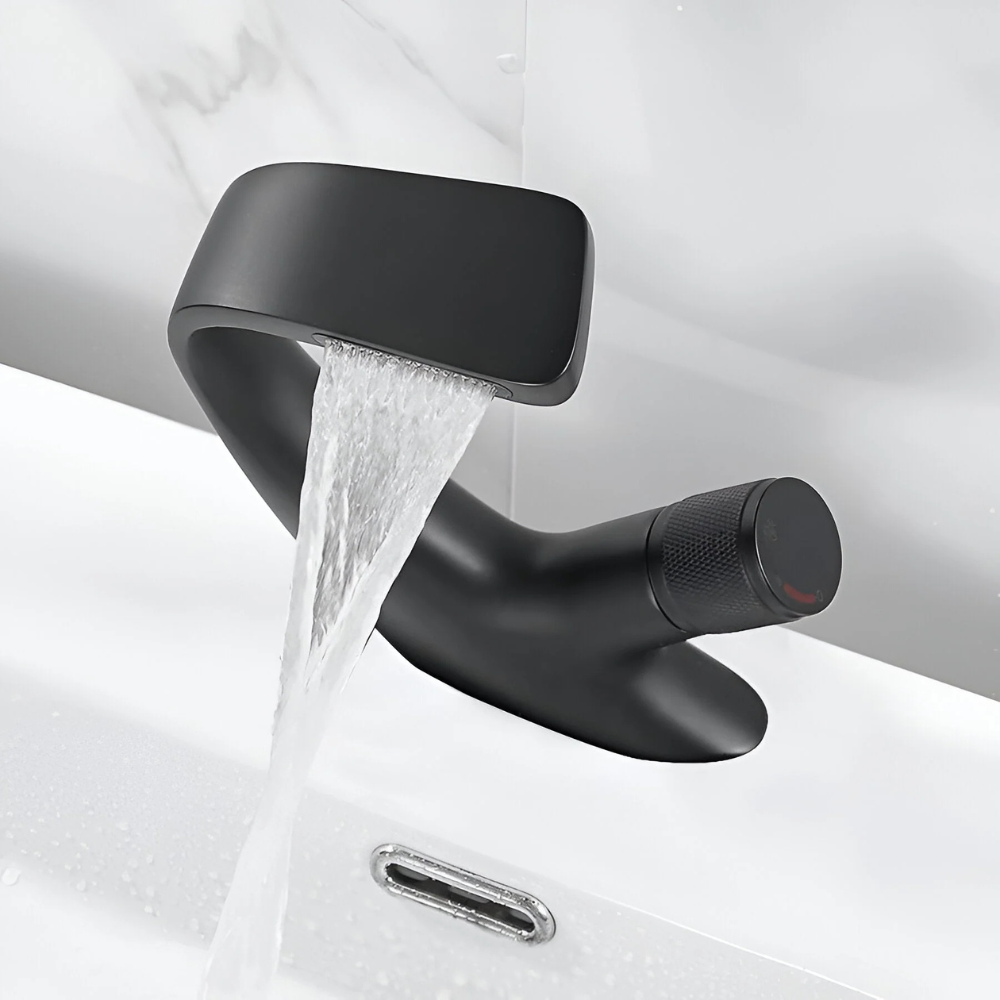 Cascata | Modern Waterfall Bathroom Basin Mixer Tap with Single Handle Control