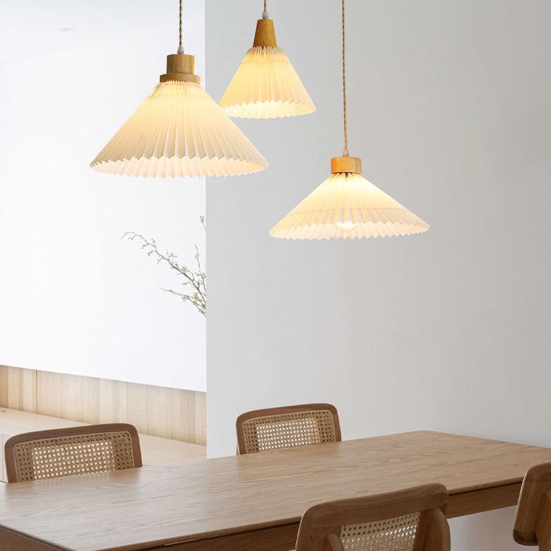 Luvithos | Architectural Cluster Plissé Pleated Timber Pendant Light
