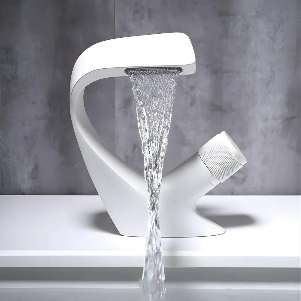 Cascata | Modern Waterfall Bathroom Basin Mixer Tap with Single Handle Control