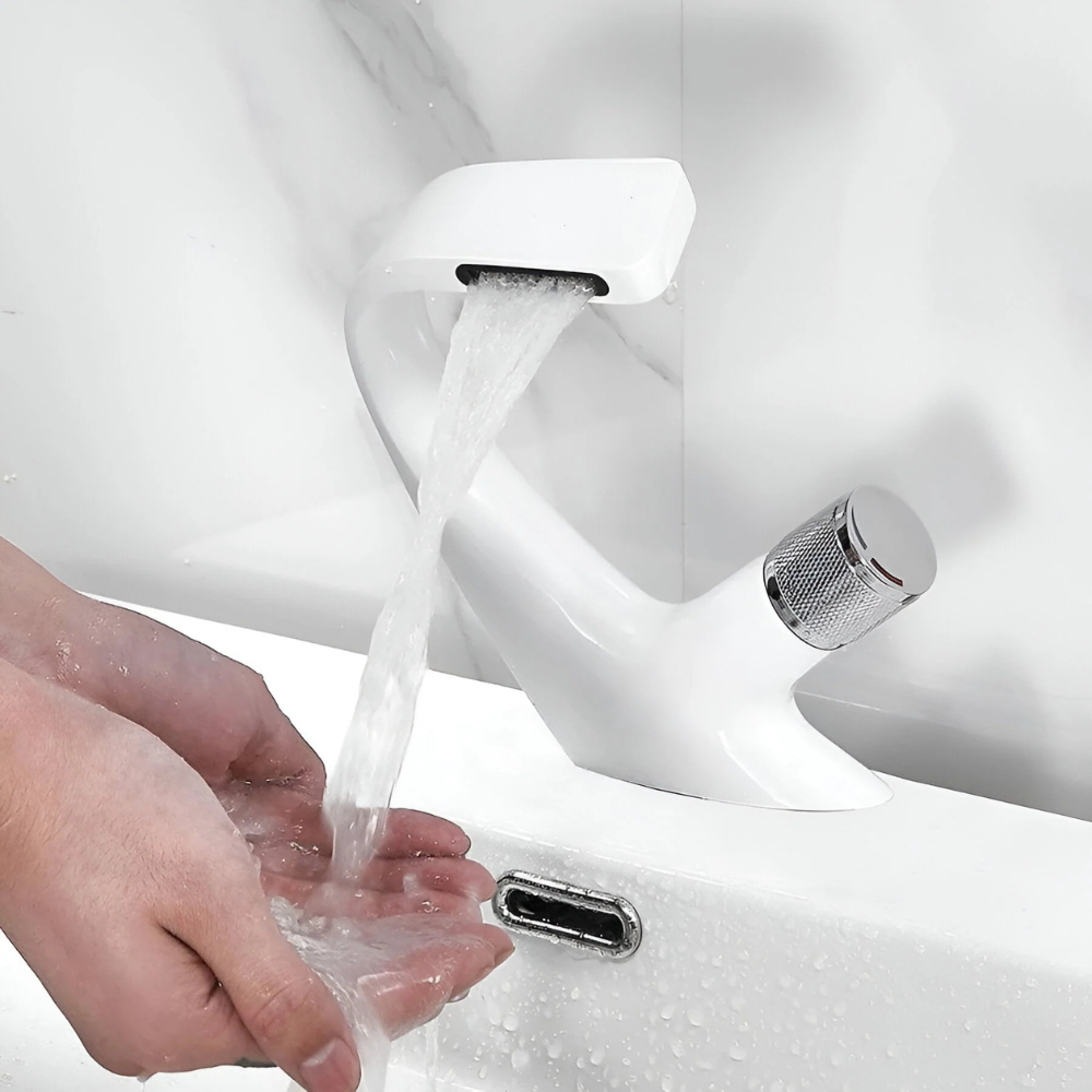 Cascata | Modern Waterfall Bathroom Basin Mixer Tap with Single Handle Control