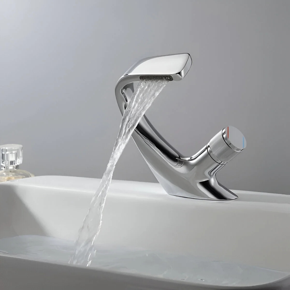 Cascata | Modern Waterfall Bathroom Basin Mixer Tap with Single Handle Control