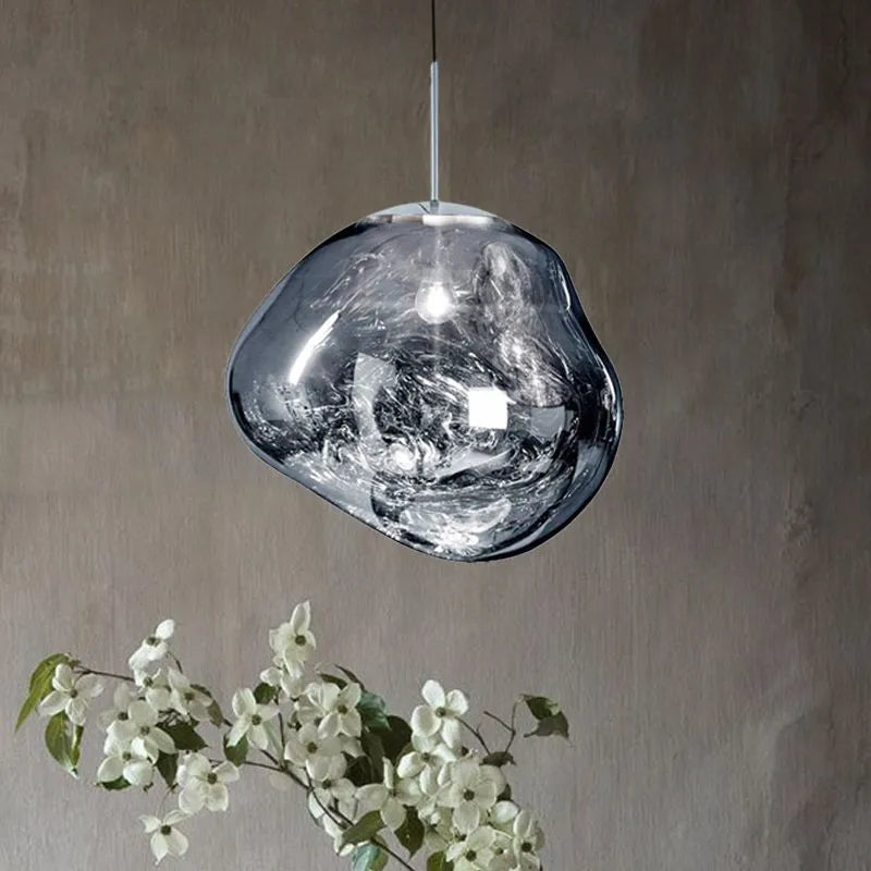 Zora | Modern Abstract Melted Glass Translucent Pendant Light