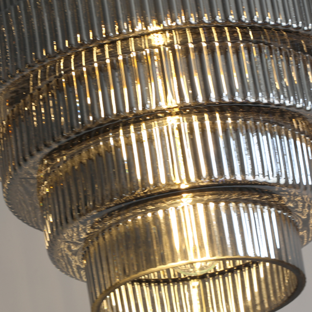 Auris | Antique Layered Ribbed Glass Pendant Light