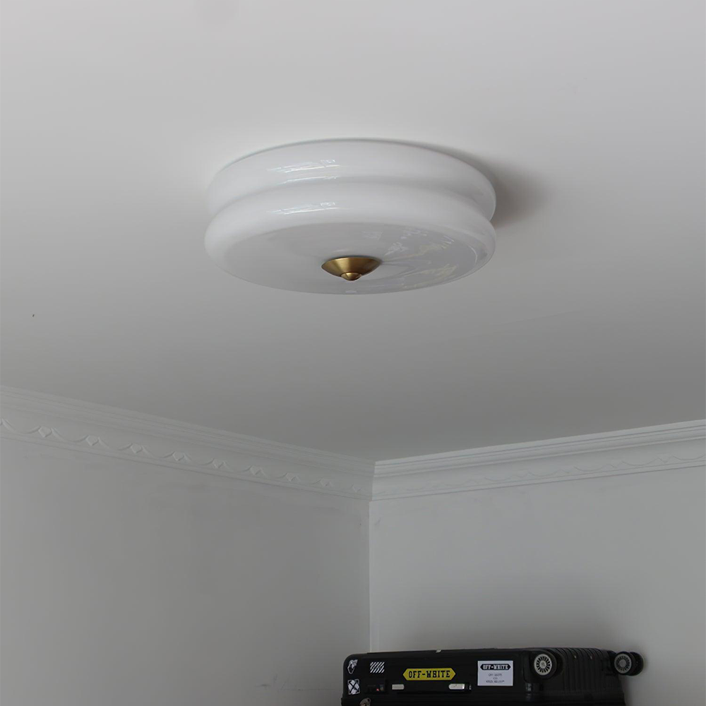 Crema | Vintage Cream Glass Flush Mount Ceiling Light