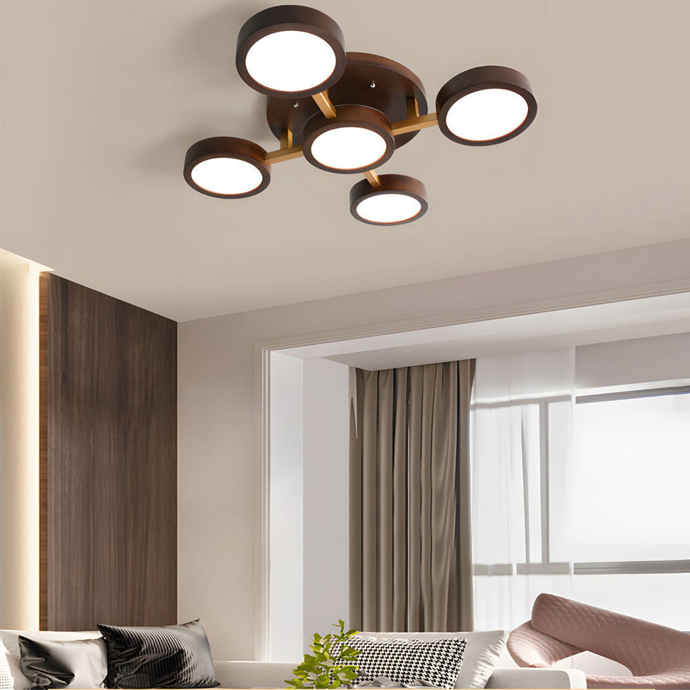 Ligne | Contemporary Geometric Wooden Flush Mount Ceiling Light