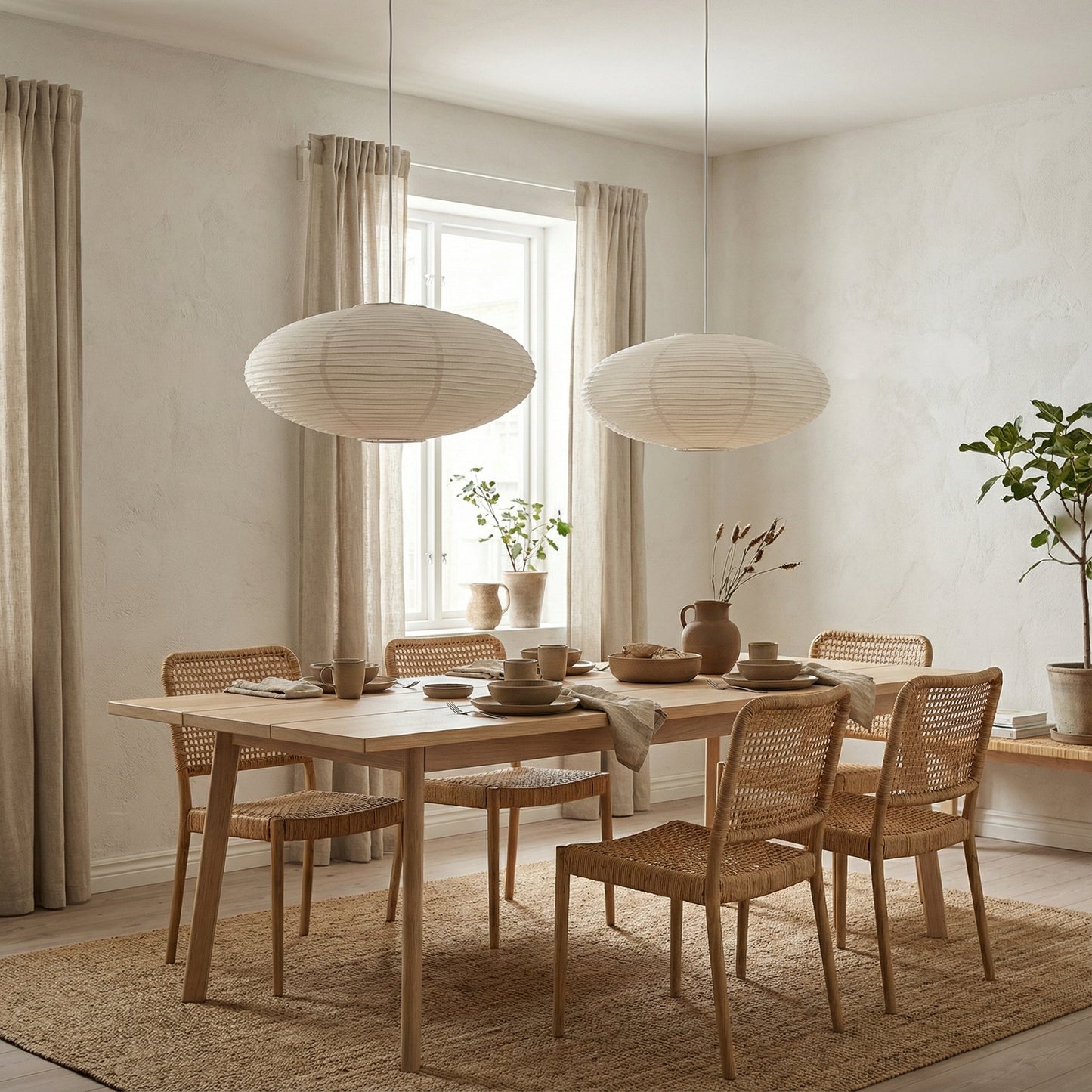 Zeni | Modern Oval Wabi Sabi Paper Pendant Light