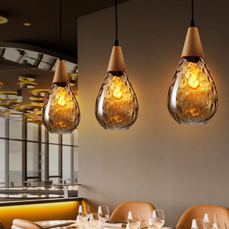 Niris | Minimalist Teardrop Textured Glass Pendant Light
