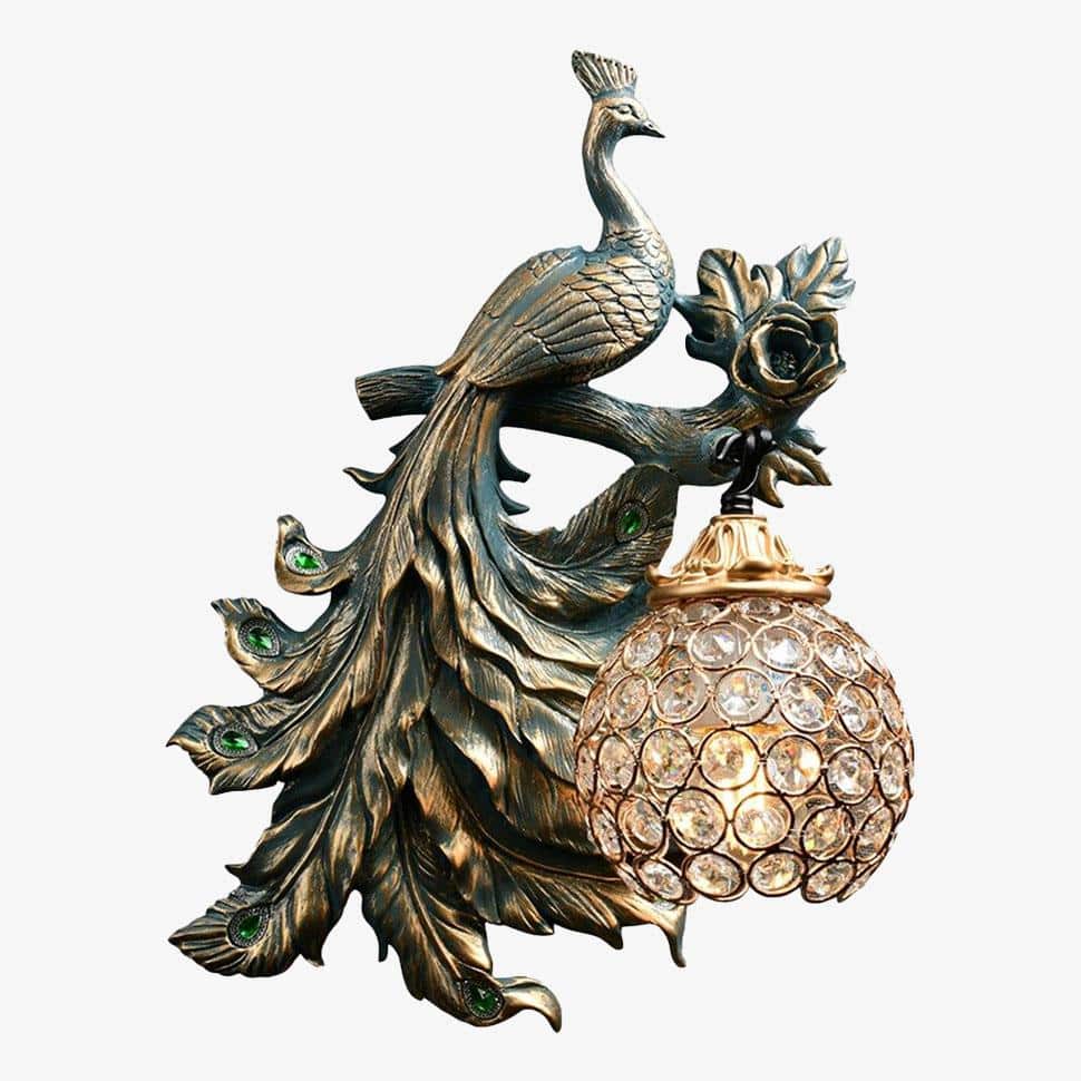 Meridian | Sculptural Peacock Silhouette Stained Glass Wall Light