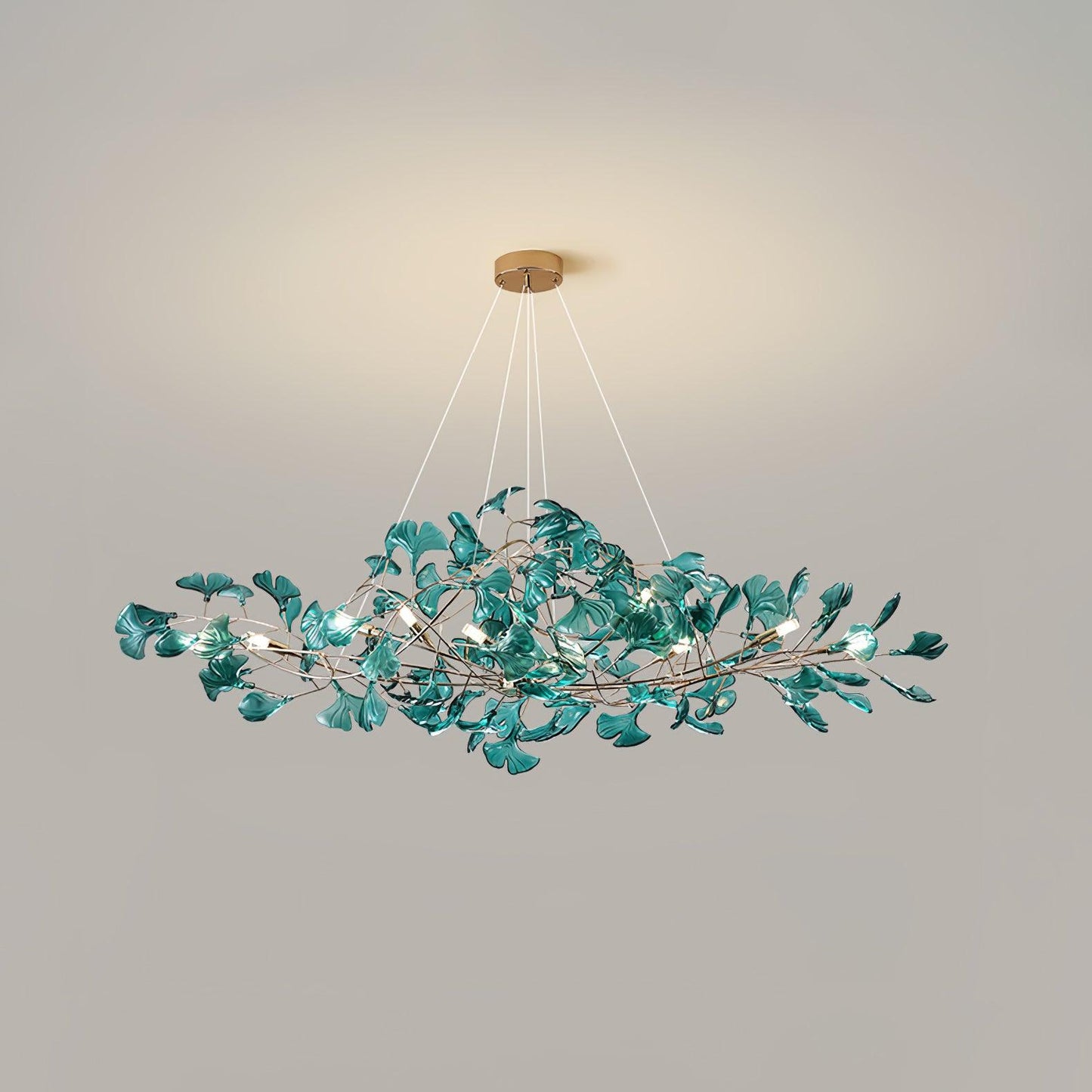 Solasvren | Ginkgo Leaf Acrylic Organic Canopy Sculptural Chandelier
