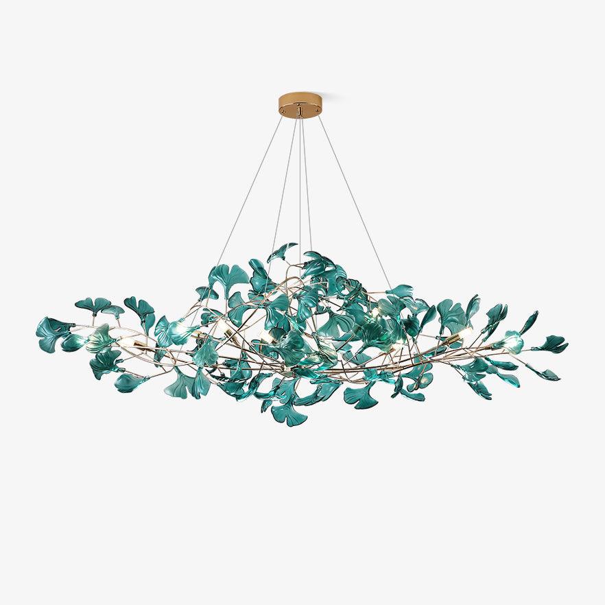 Solasvren | Ginkgo Leaf Acrylic Organic Canopy Sculptural Chandelier