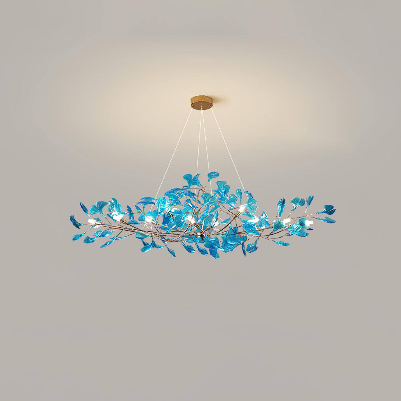 Solasvren | Ginkgo Leaf Acrylic Organic Canopy Sculptural Chandelier