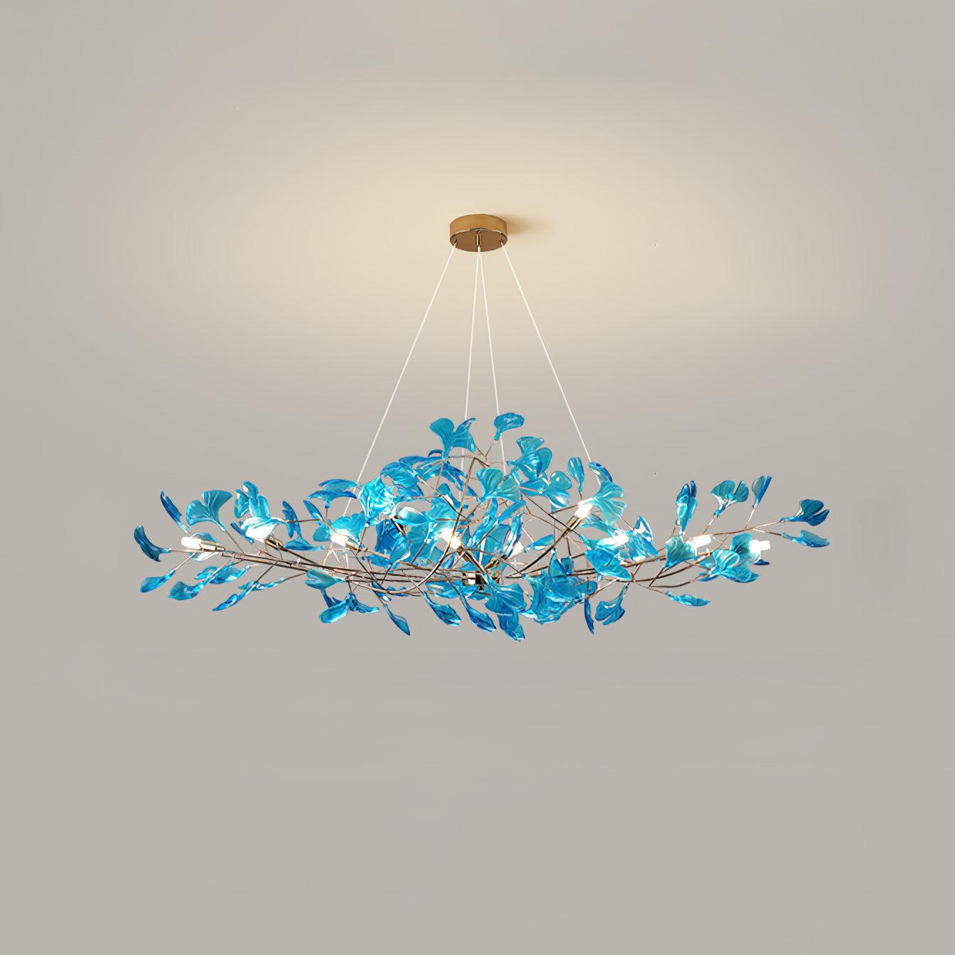 Solasvren | Ginkgo Leaf Acrylic Organic Canopy Sculptural Chandelier