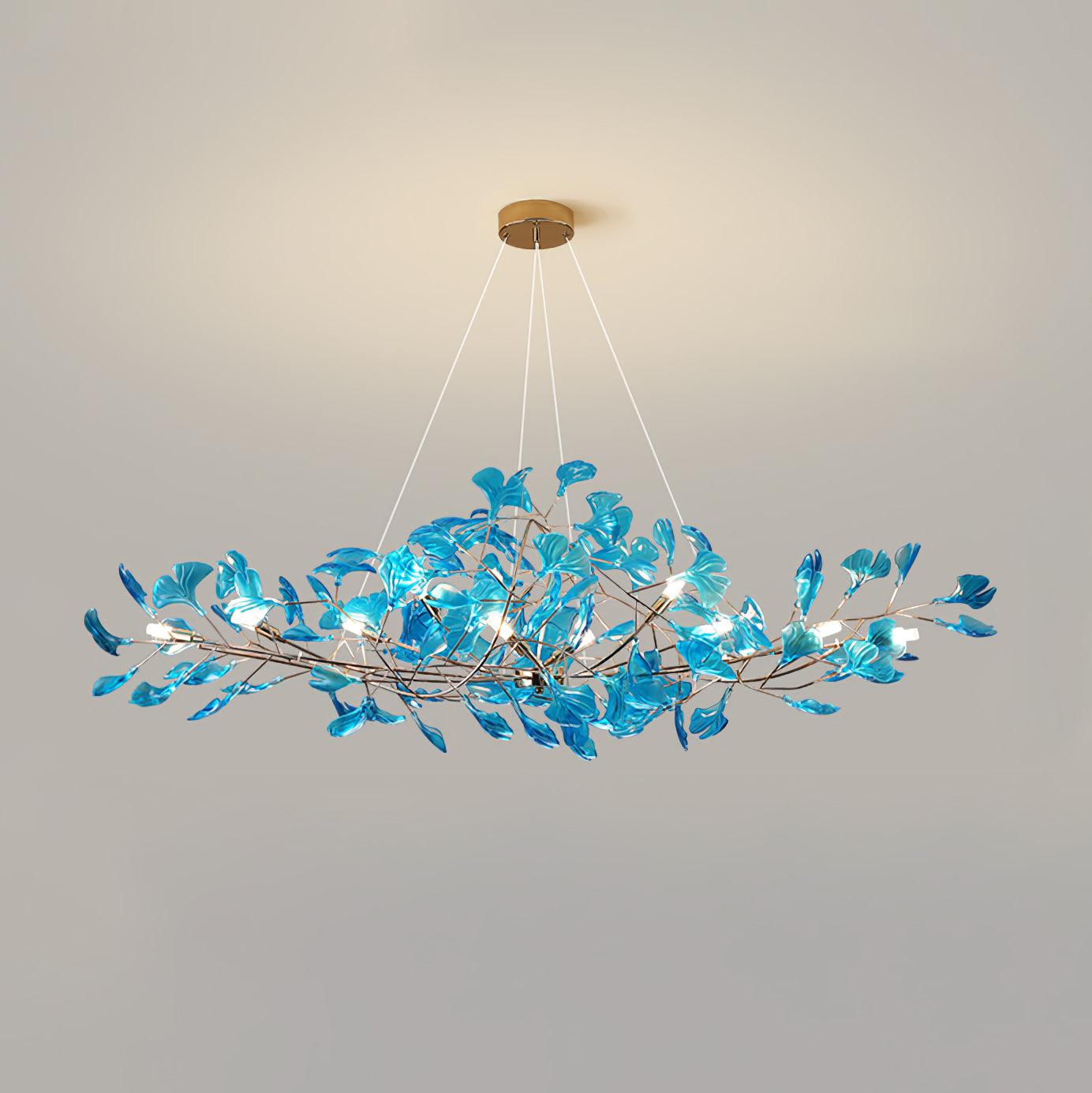 Solasvren | Ginkgo Leaf Acrylic Organic Canopy Sculptural Chandelier