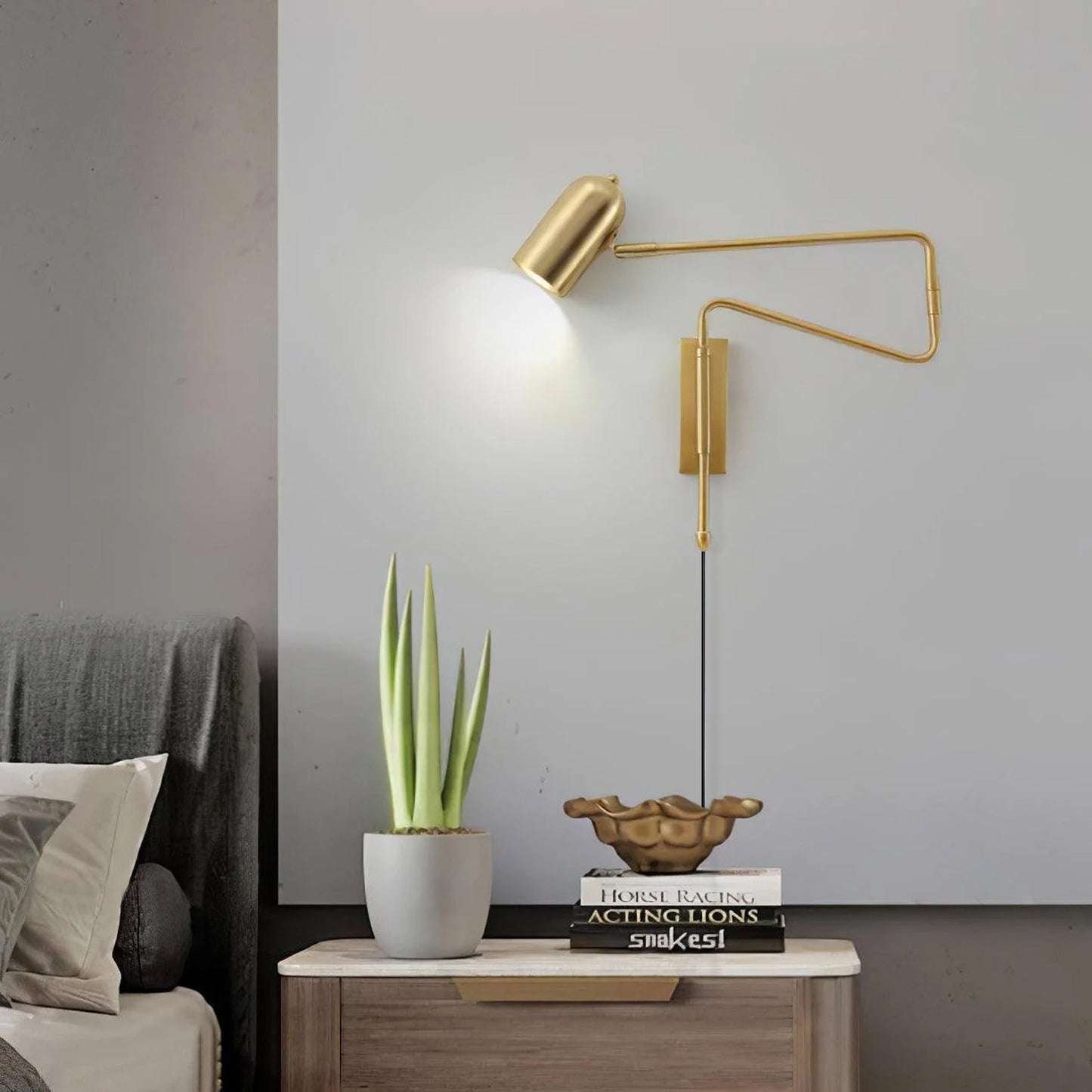 Kelsigore | Minimalist Swing Arm Rotatable Geometric Functional Wall Light