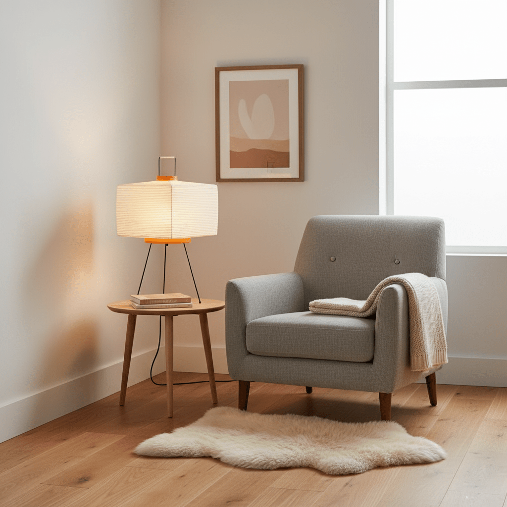Kryntaleo | Japanese Ribbed Bamboo Silhouette Oriental Accent Table Lamp