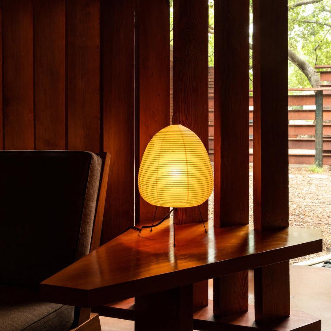 Kryntaleo | Japanese Ribbed Bamboo Silhouette Oriental Accent Table Lamp