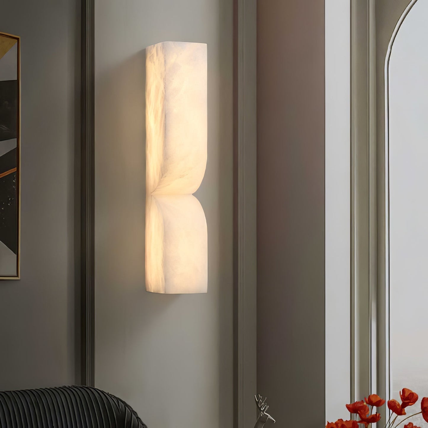 Marbrisso | Minimalist Carved Alabaster Stone Wall Light