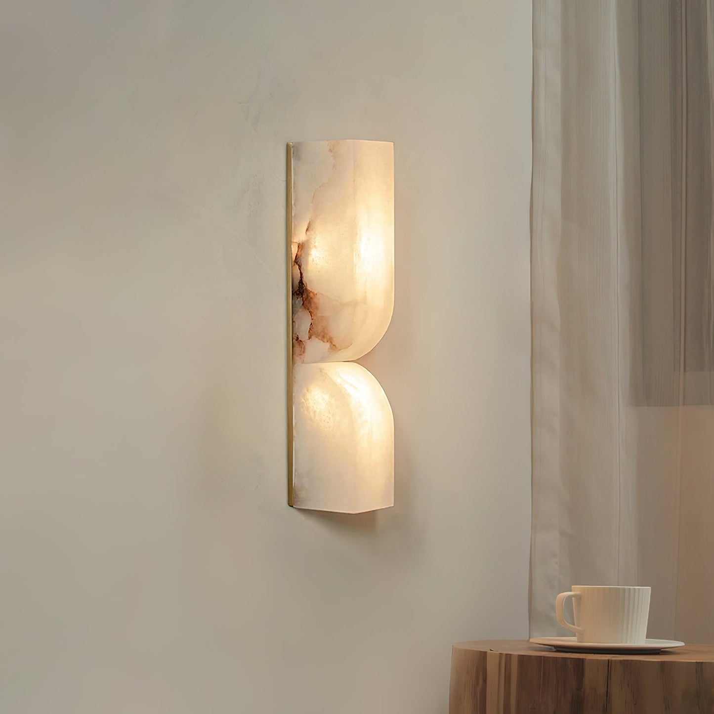 Marbrisso | Minimalist Carved Alabaster Stone Wall Light