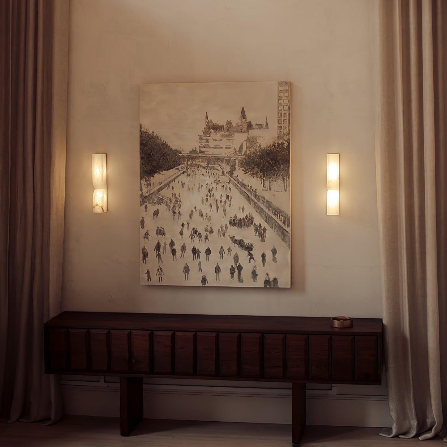 Marbrisso | Minimalist Carved Alabaster Stone Wall Light