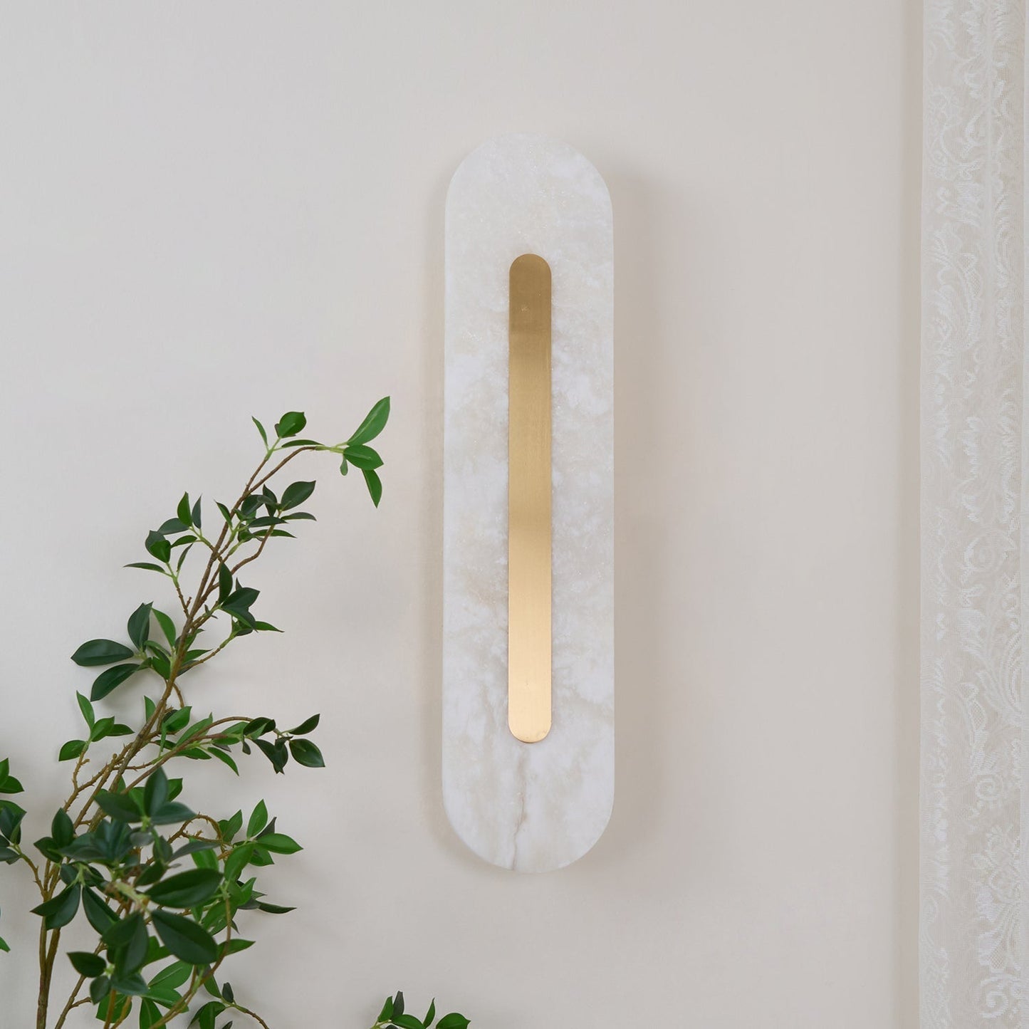 Corinthia | Alabaster Cylindrical Translucent Stone Wall Light