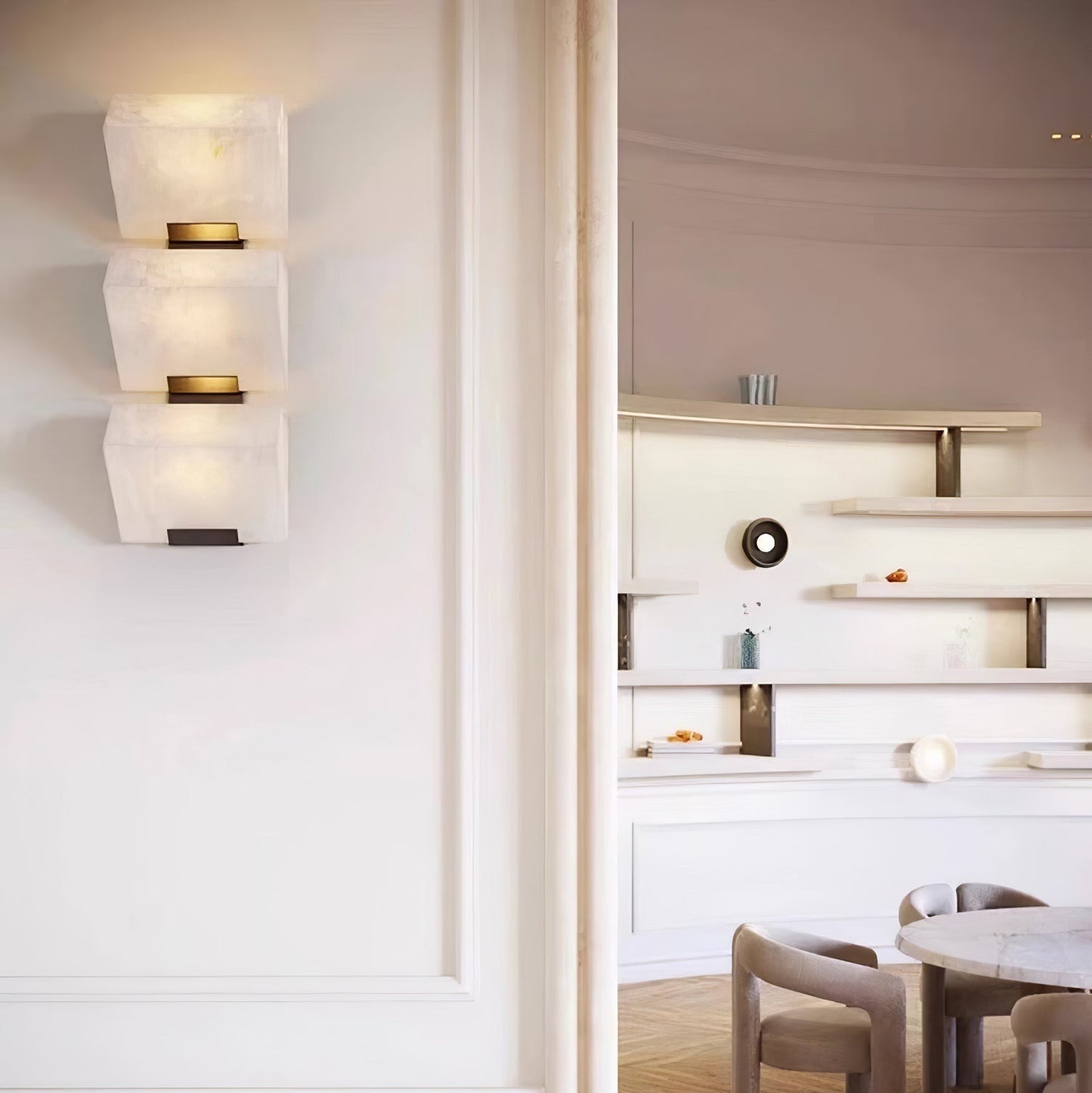 Luvidior | Architectural Column Alabaster Stone Blocks Wall Light