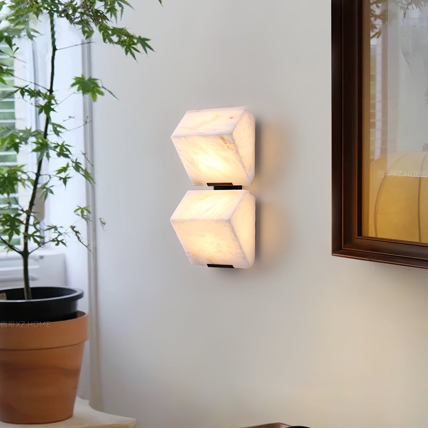 Luvidior | Architectural Column Alabaster Stone Blocks Wall Light