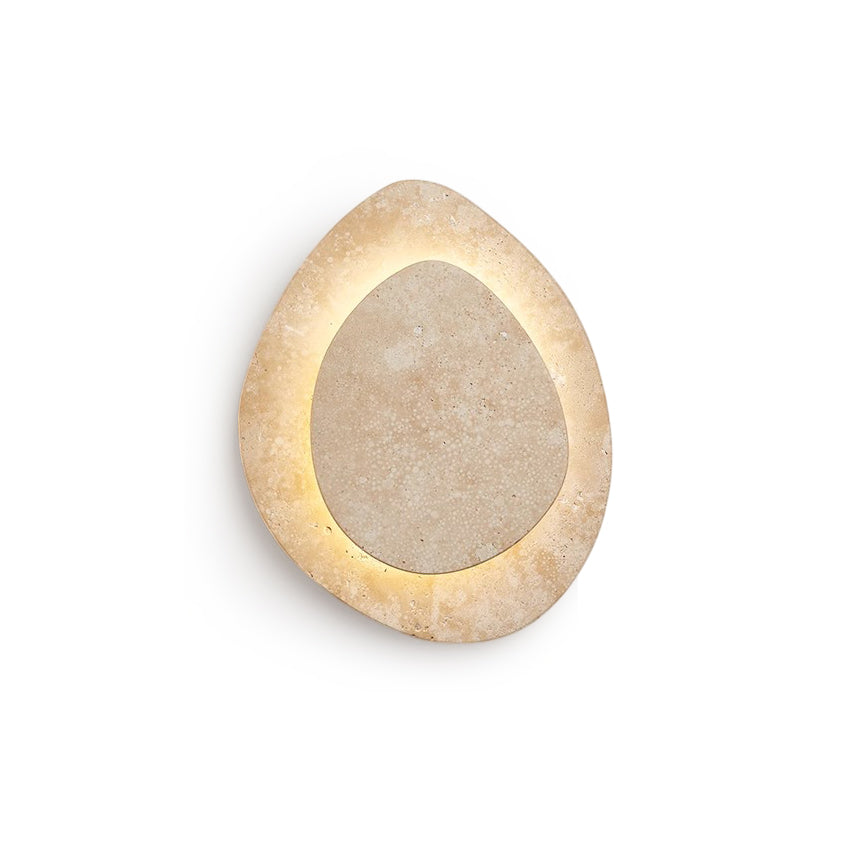 Alavari | Travertine Stone Scalloped Sculptural Art Wall Light