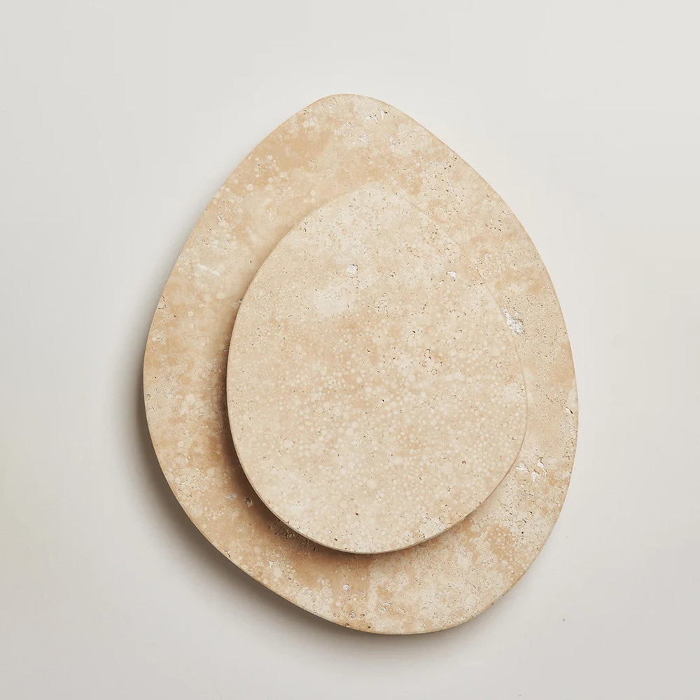 Alavari | Travertine Stone Scalloped Sculptural Art Wall Light