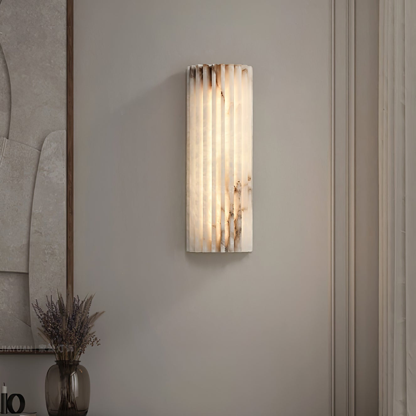 Orcari | Elegant Rectangular Alabaster Stone Wall Light