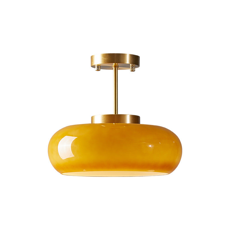 Vitrea | Retro Glossy Dome Semi Flush Ceiling Light