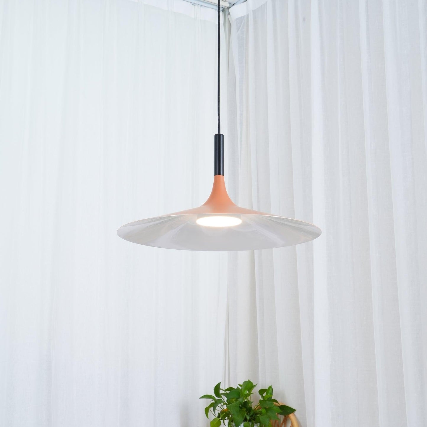 Thaloric | Minimalist Industrial Aluminum Flat Disc Pendant Light