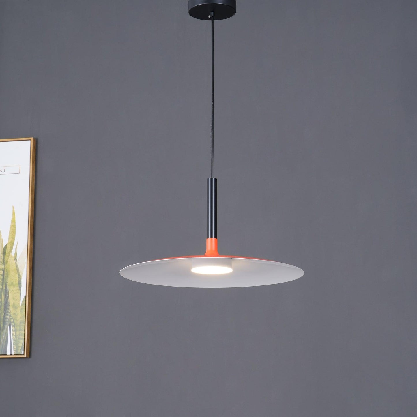 Thaloric | Minimalist Industrial Aluminum Flat Disc Pendant Light