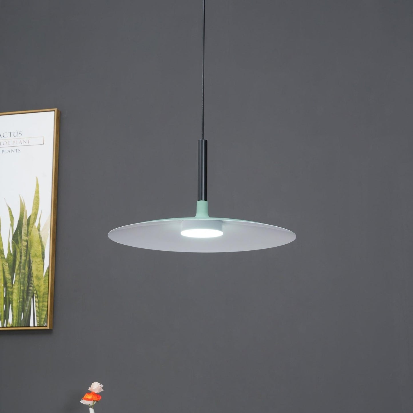 Thaloric | Minimalist Industrial Aluminum Flat Disc Pendant Light