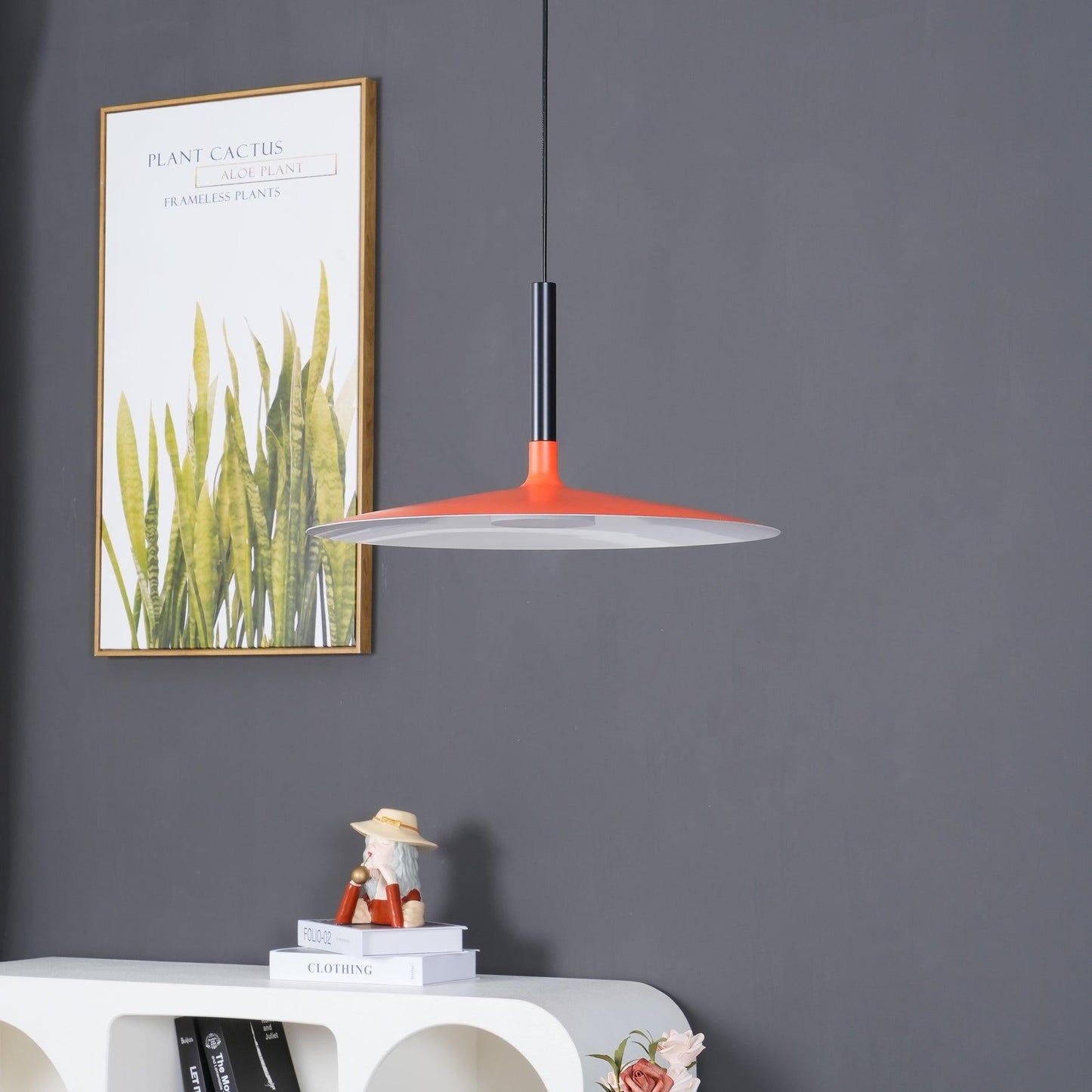 Thaloric | Minimalist Industrial Aluminum Flat Disc Pendant Light