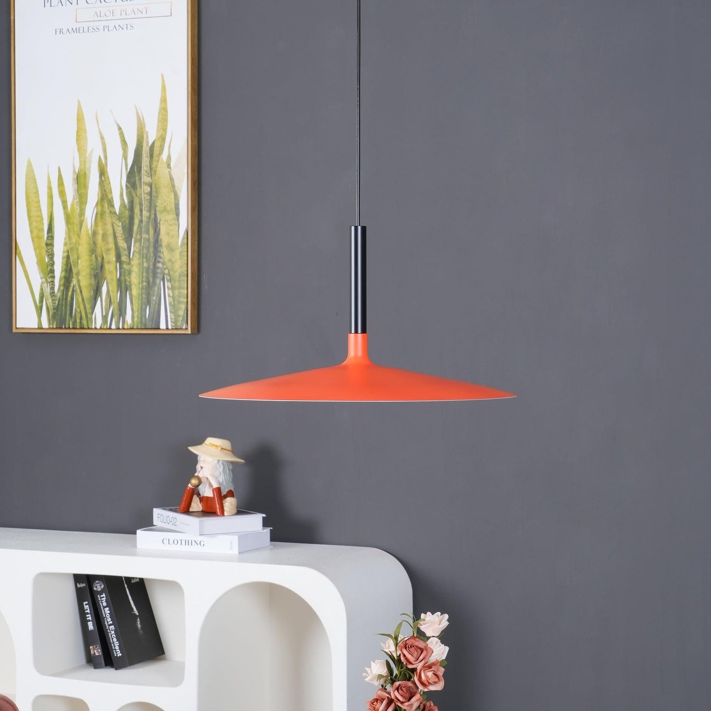 Thaloric | Minimalist Industrial Aluminum Flat Disc Pendant Light