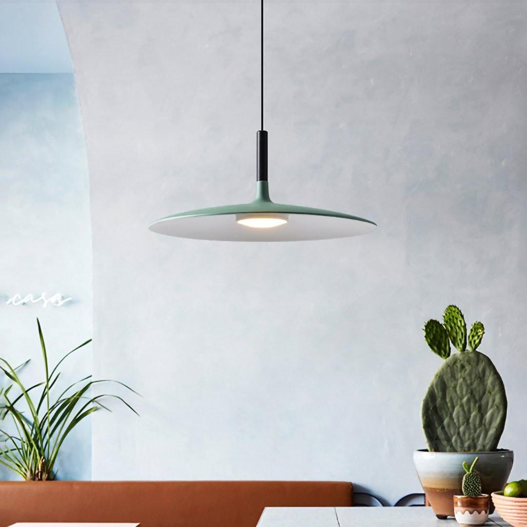 Thaloric | Minimalist Industrial Aluminum Flat Disc Pendant Light