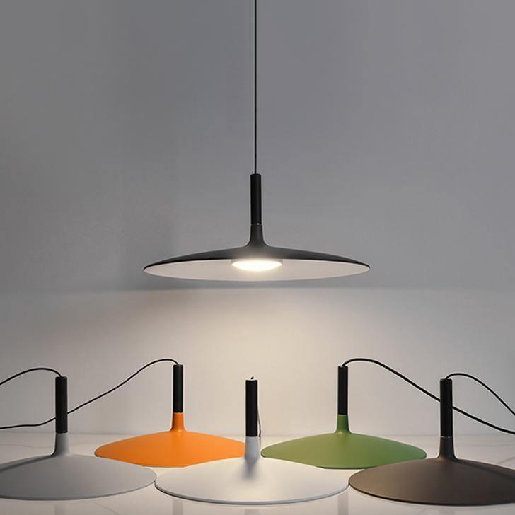 Thaloric | Minimalist Industrial Aluminum Flat Disc Pendant Light