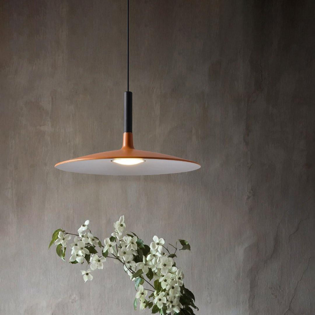 Thaloric | Minimalist Industrial Aluminum Flat Disc Pendant Light