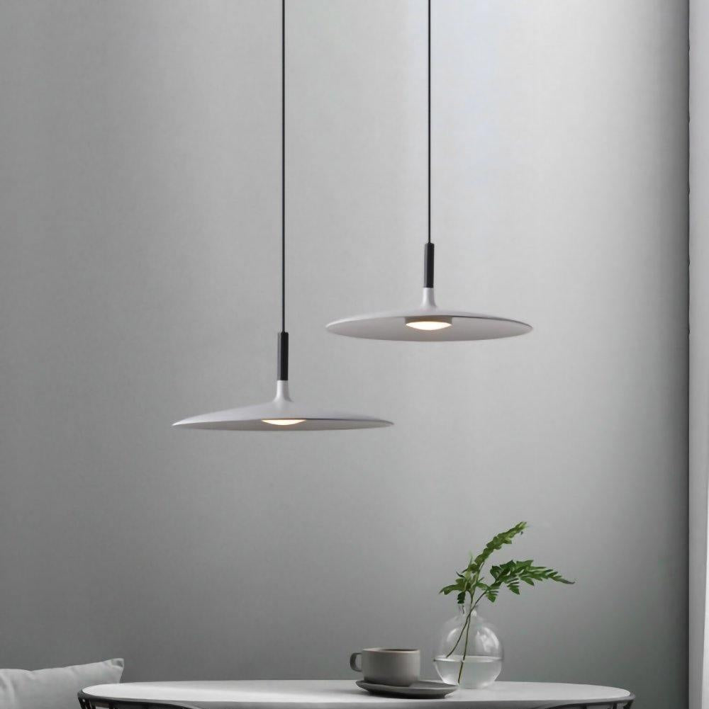 Thaloric | Minimalist Industrial Aluminum Flat Disc Pendant Light
