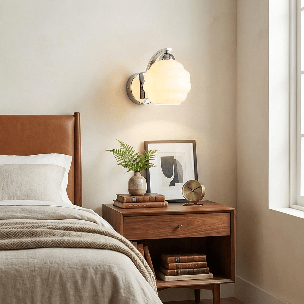 Thryndol | Ribbed Glass Globe Vintage Wall Light