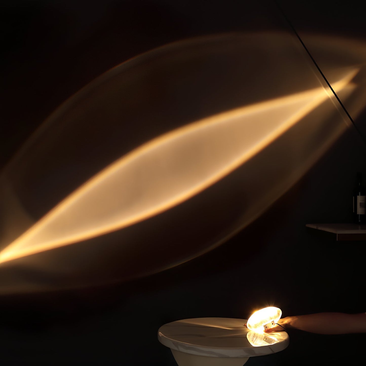 Vaelenoe | Sculptural Oval Crystal Stone Table Lamp