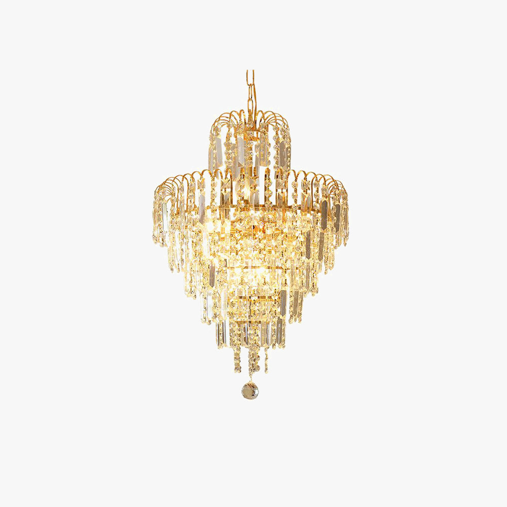 Vior | Modern Cascading Crystal Tassel Gold Hanging Chandelier