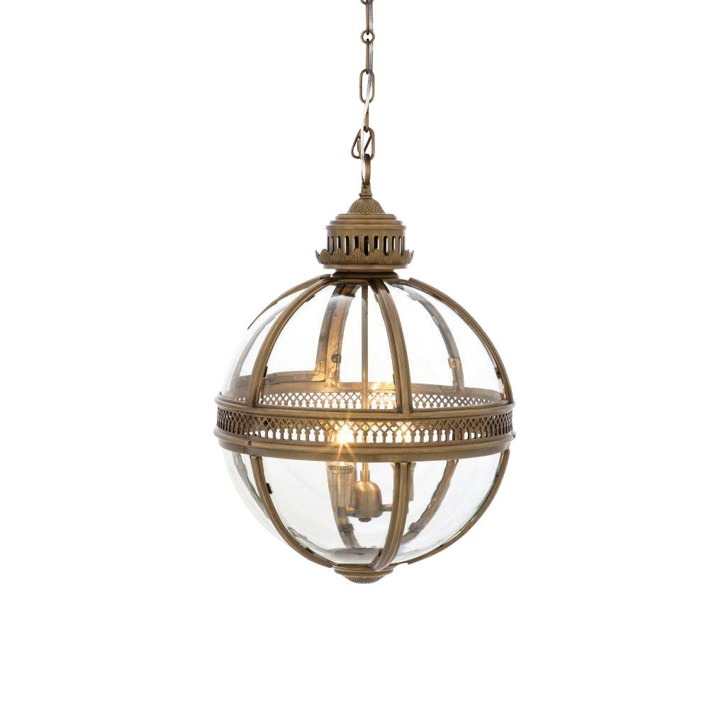 Vinse | Vintage Spherical Transparent Glass Pendant Light