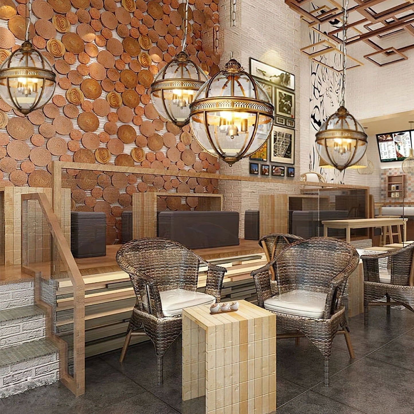 Vinse | Vintage Spherical Transparent Glass Pendant Light