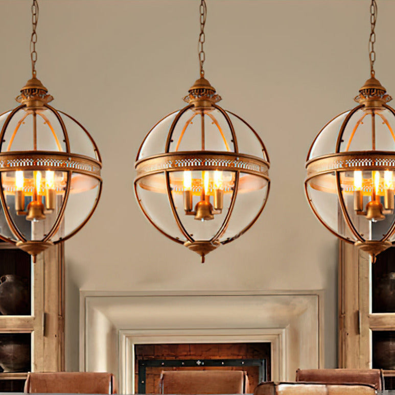 Vinse | Vintage Spherical Transparent Glass Pendant Light