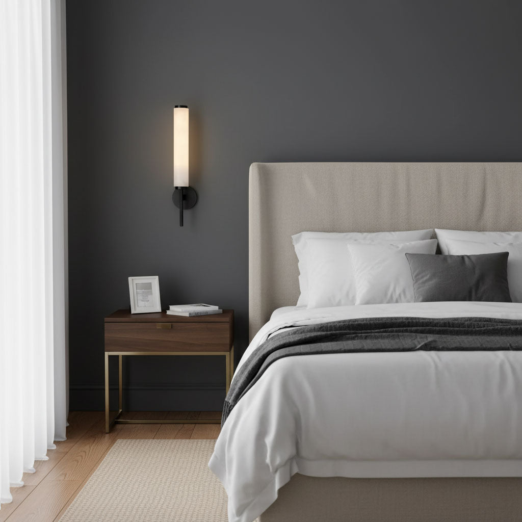 Kelsorim | Geometric Minimalist Alabaster Cylinder Wall Light